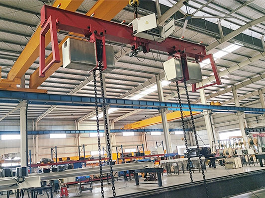 Chain turnover spreader beam